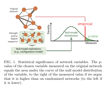 Weighted-network structure used to study scale invariance and statistical significance.